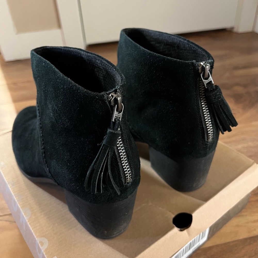 TOMS Black Suede Leila Ankle Booties - Picture 4 of 7
